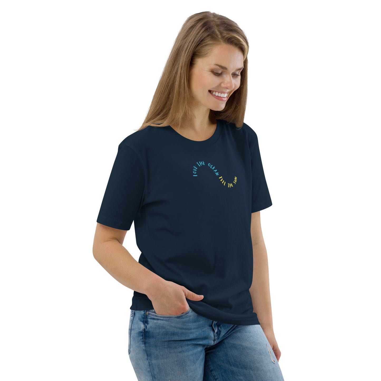 Unisex organic cotton t-shirt - Love the Ocean, Live DaBlu Life