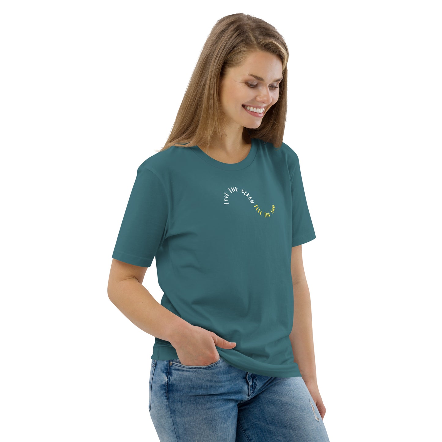 Unisex organic cotton t-shirt - Love the Ocean, Live DaBlu Life